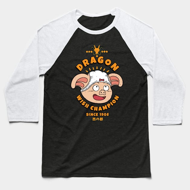 Dragon Wish Champion Baseball T-Shirt by pigboom